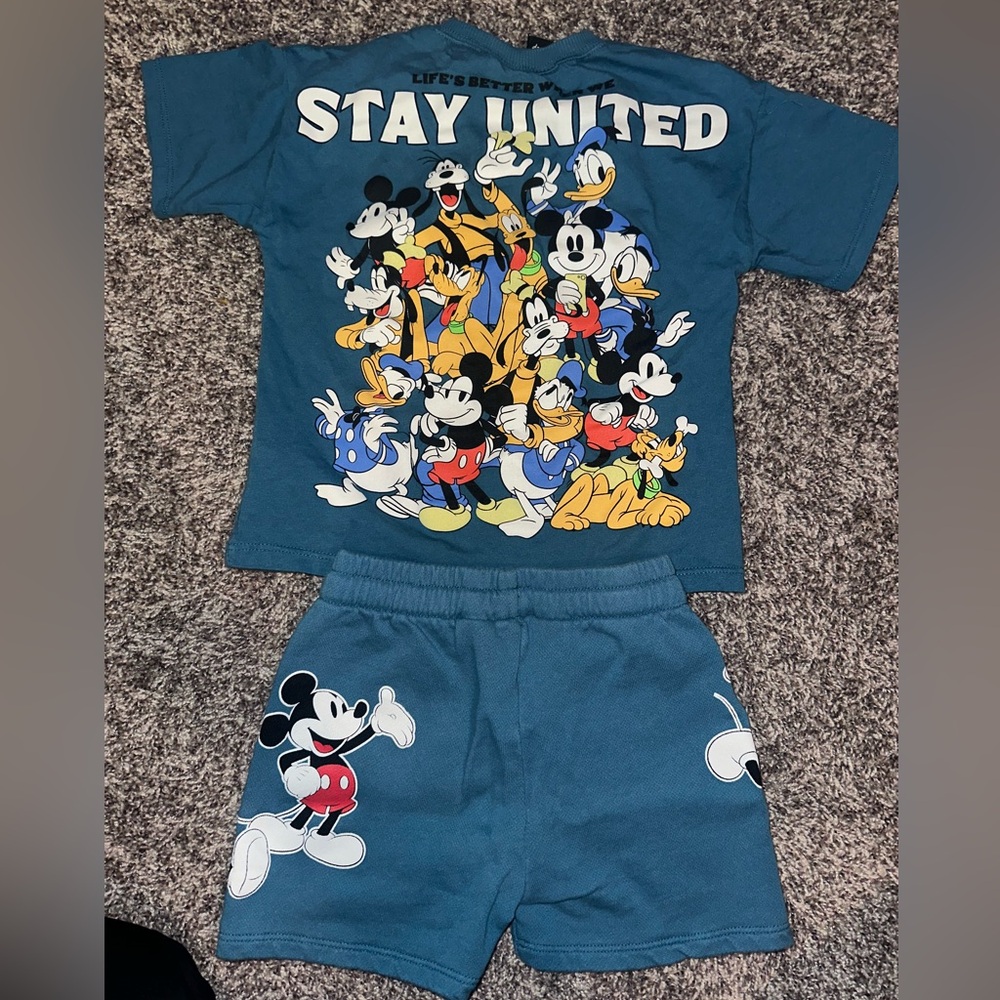 Zara X Mickey Mouse Shorts Set